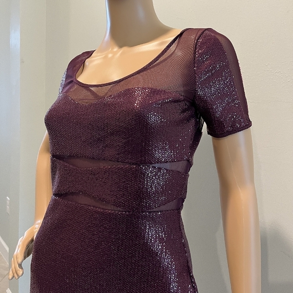 BCBGMaxAzria Gorgeous‎ "Barlow" Mini Dress in Eggplant Sequins  Size Mediu… - Picture 2 of 16
